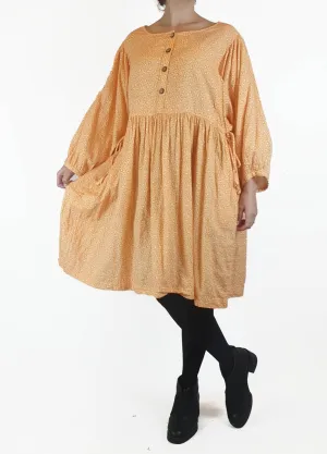 Sage & Claire orange animal print long sleeve dress size S