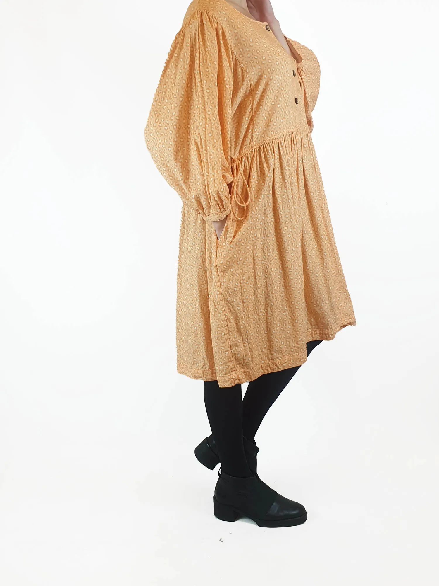 Sage & Claire orange animal print long sleeve dress size S