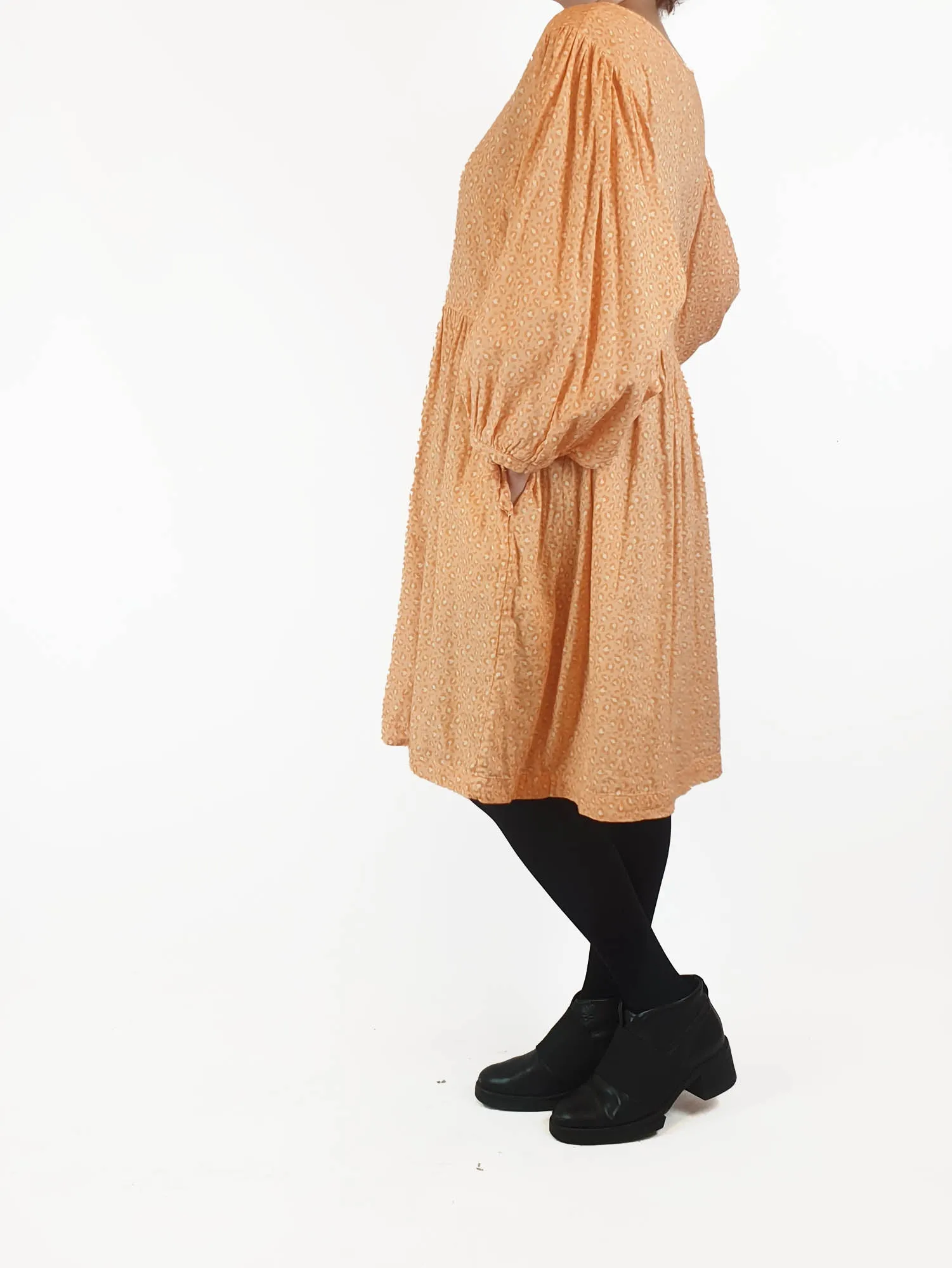 Sage & Claire orange animal print long sleeve dress size S