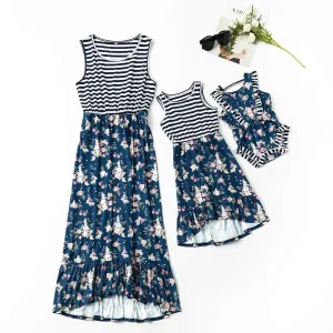 Sale! Striped Stitching Dresses for Mommy and Me 9005 for Summer