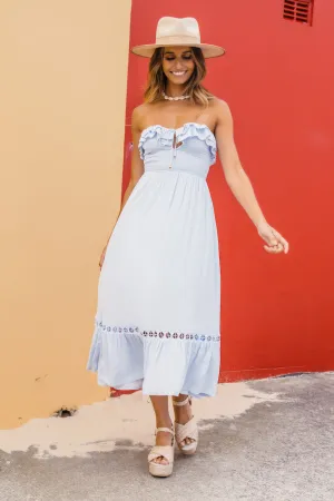 Santa Elena Midi Dress Ice Blue