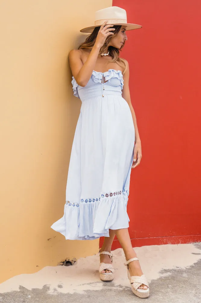 Santa Elena Midi Dress Ice Blue