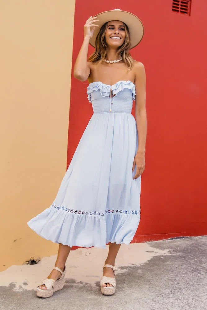 Santa Elena Midi Dress Ice Blue