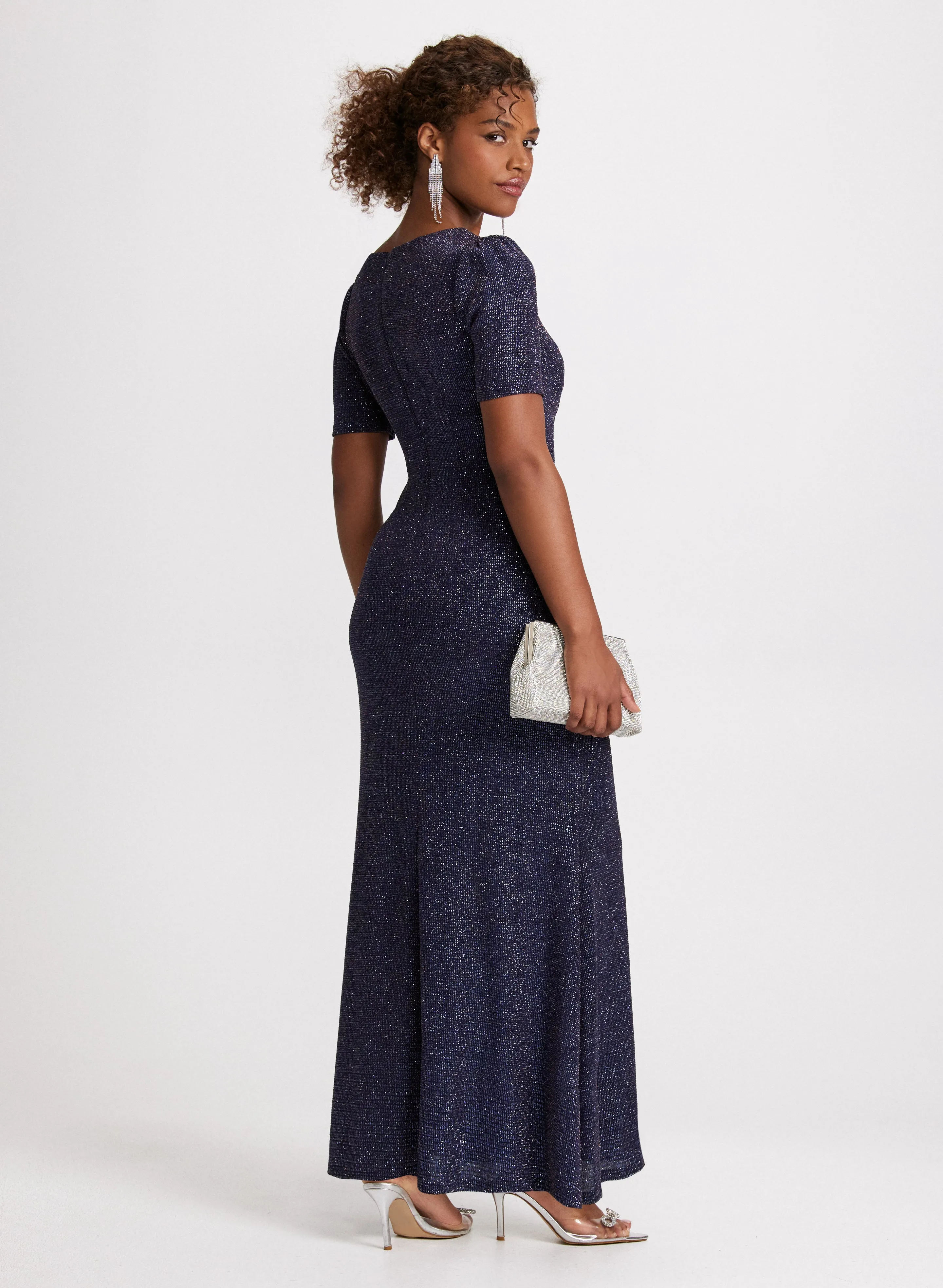 Shimmering Short Sleeve Dress