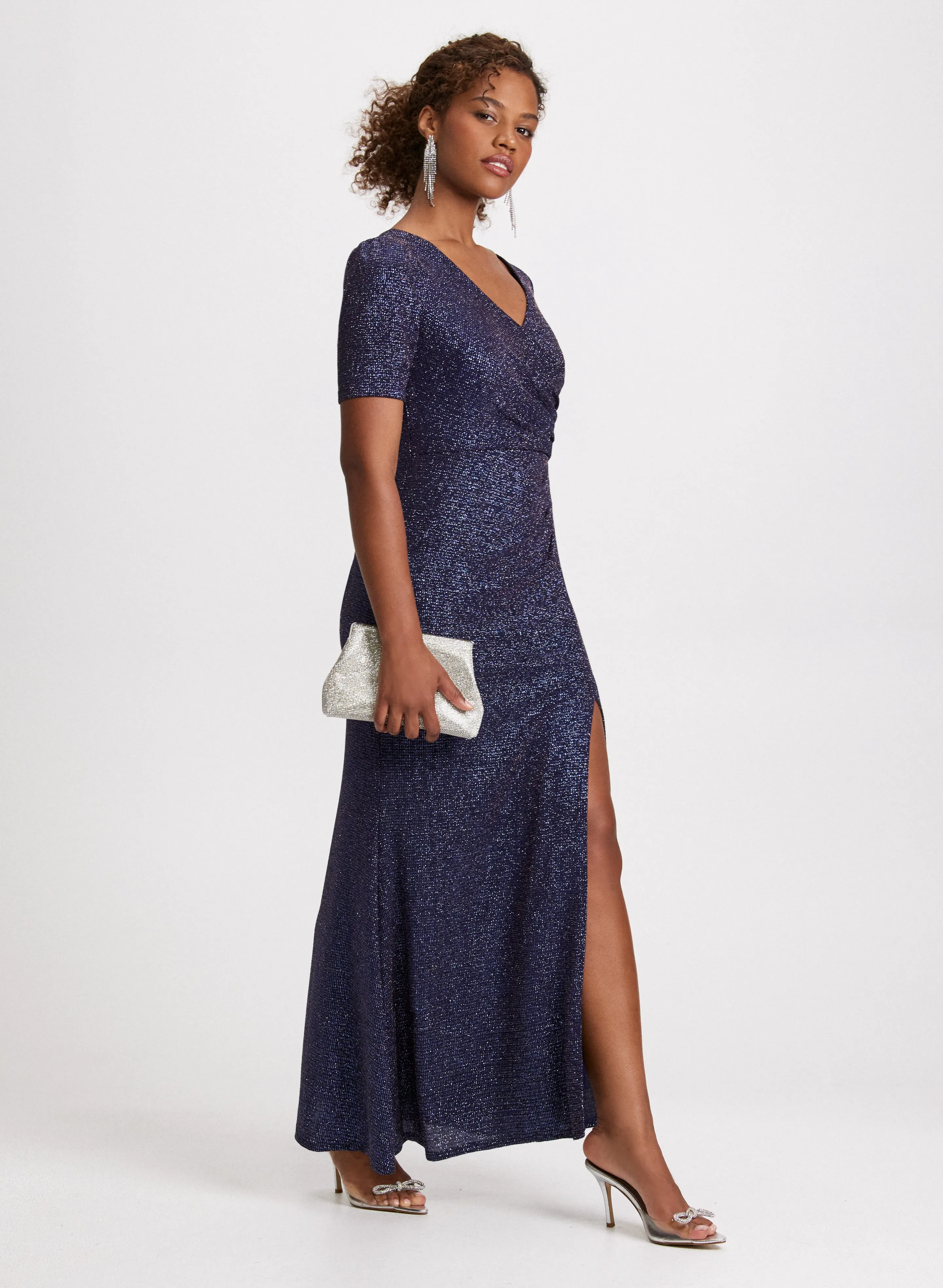 Shimmering Short Sleeve Dress