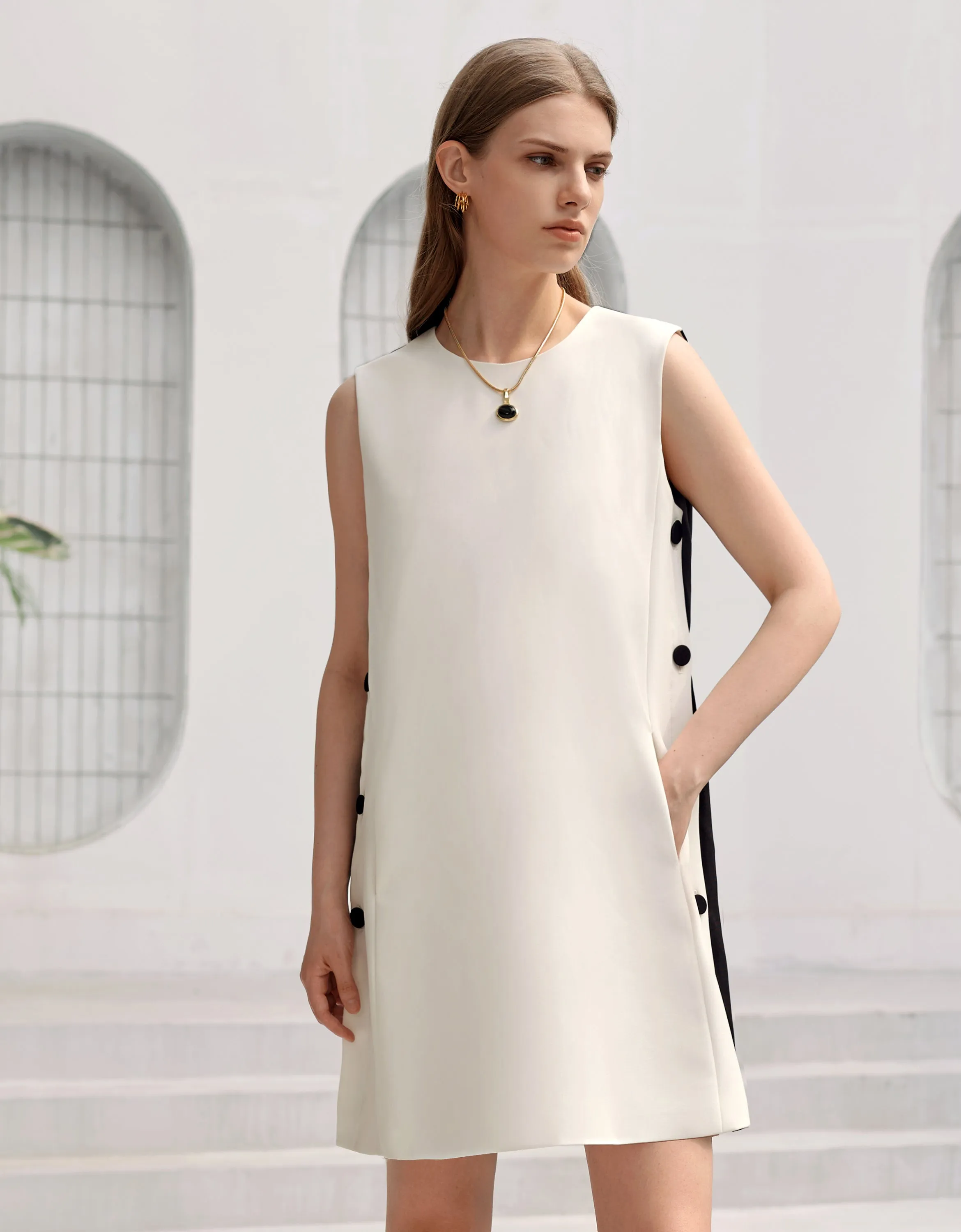 Side Button Dress