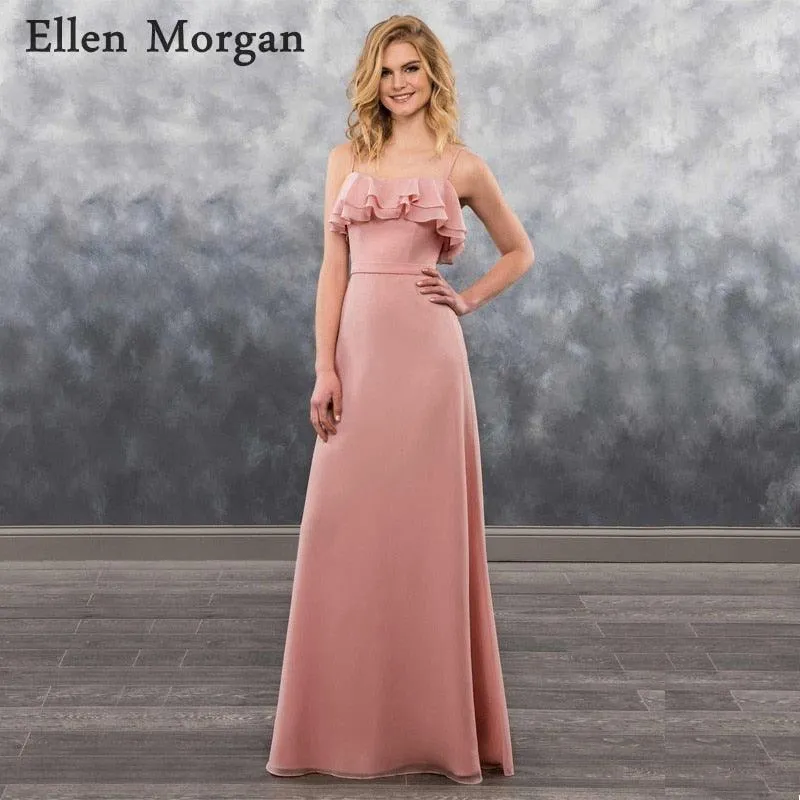 Simple Chiffon Long Bridesmaid Dresses