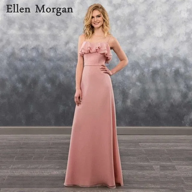 Simple Chiffon Long Bridesmaid Dresses