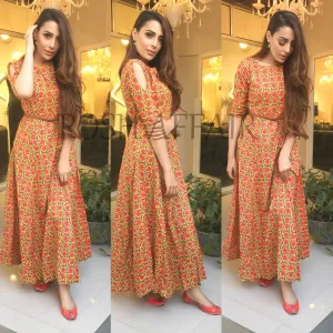 Sunflower Cut Shoulder Maxi