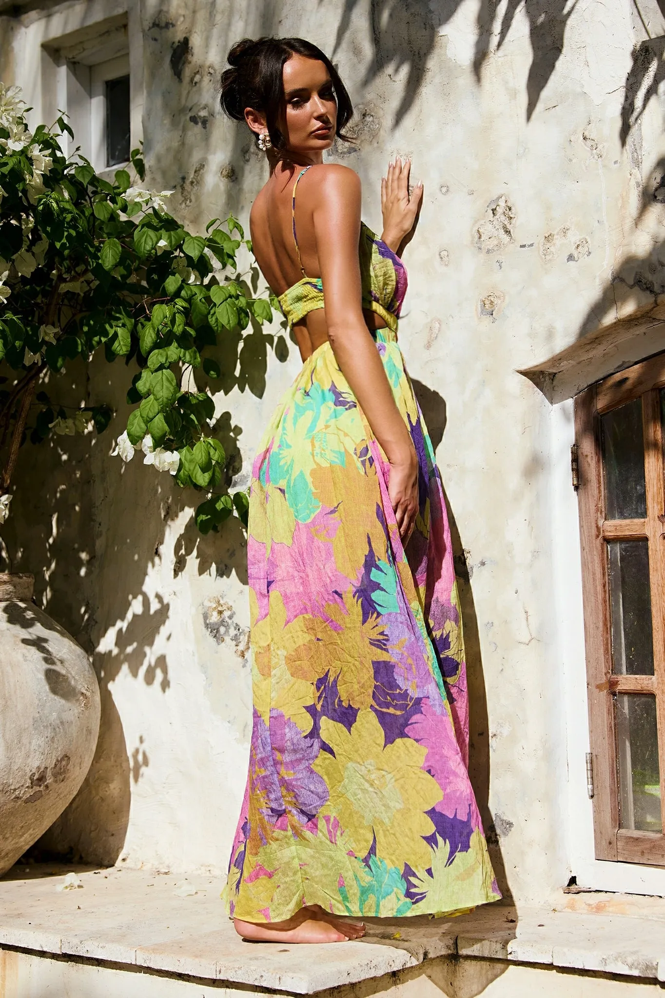 Taking It Maxi Dress - Yellow Multi