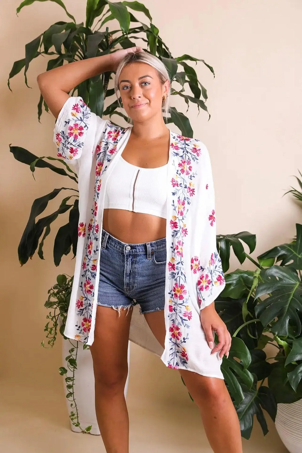The Sweet Life Embroidered Duster • Ivory
