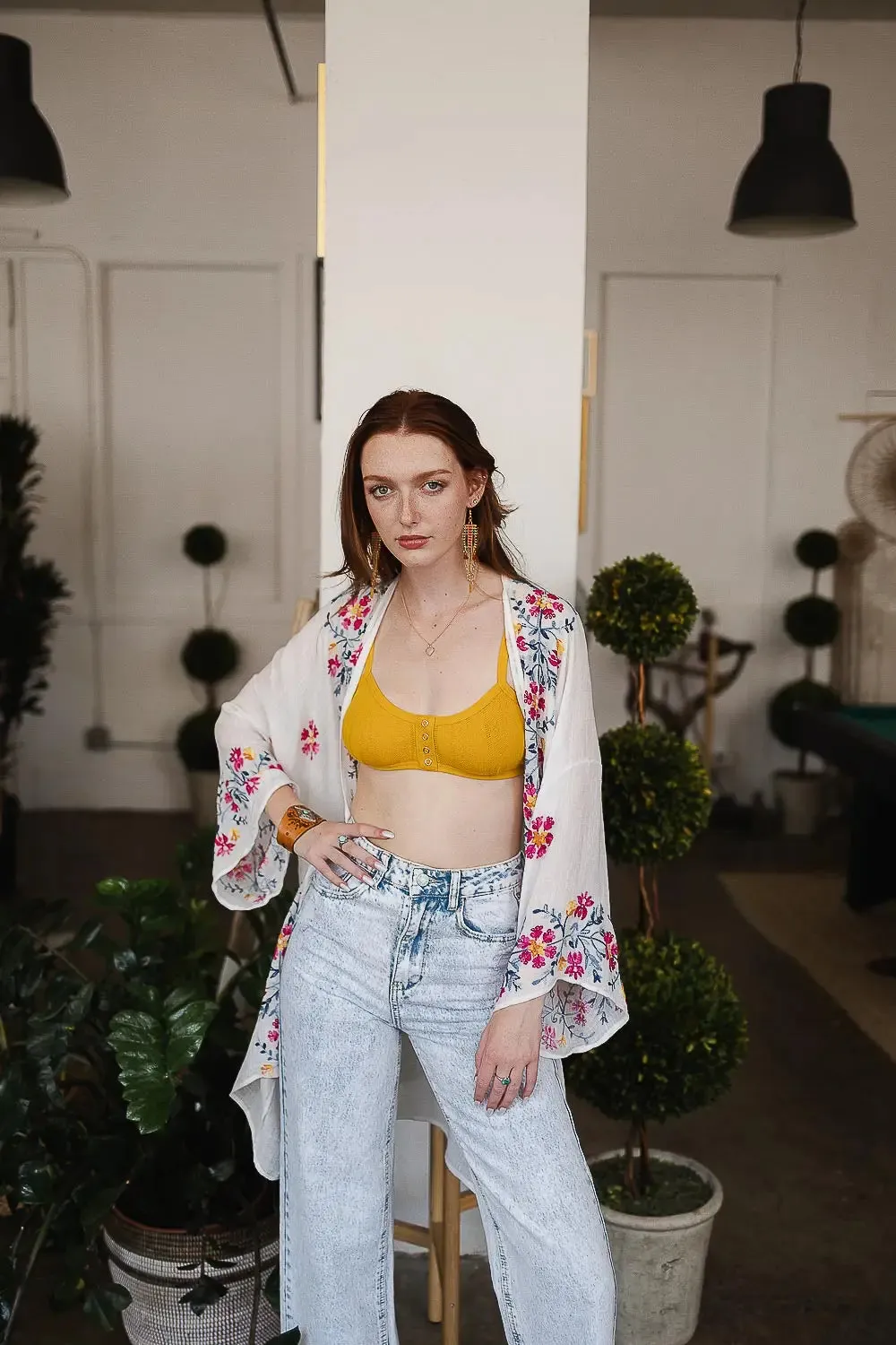 The Sweet Life Embroidered Duster • Ivory
