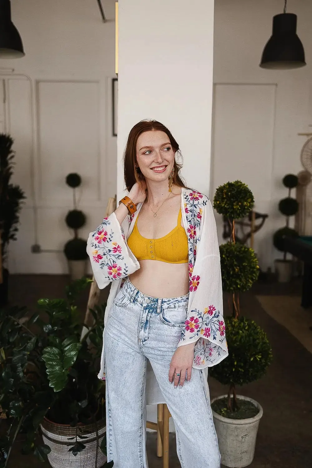 The Sweet Life Embroidered Duster • Ivory