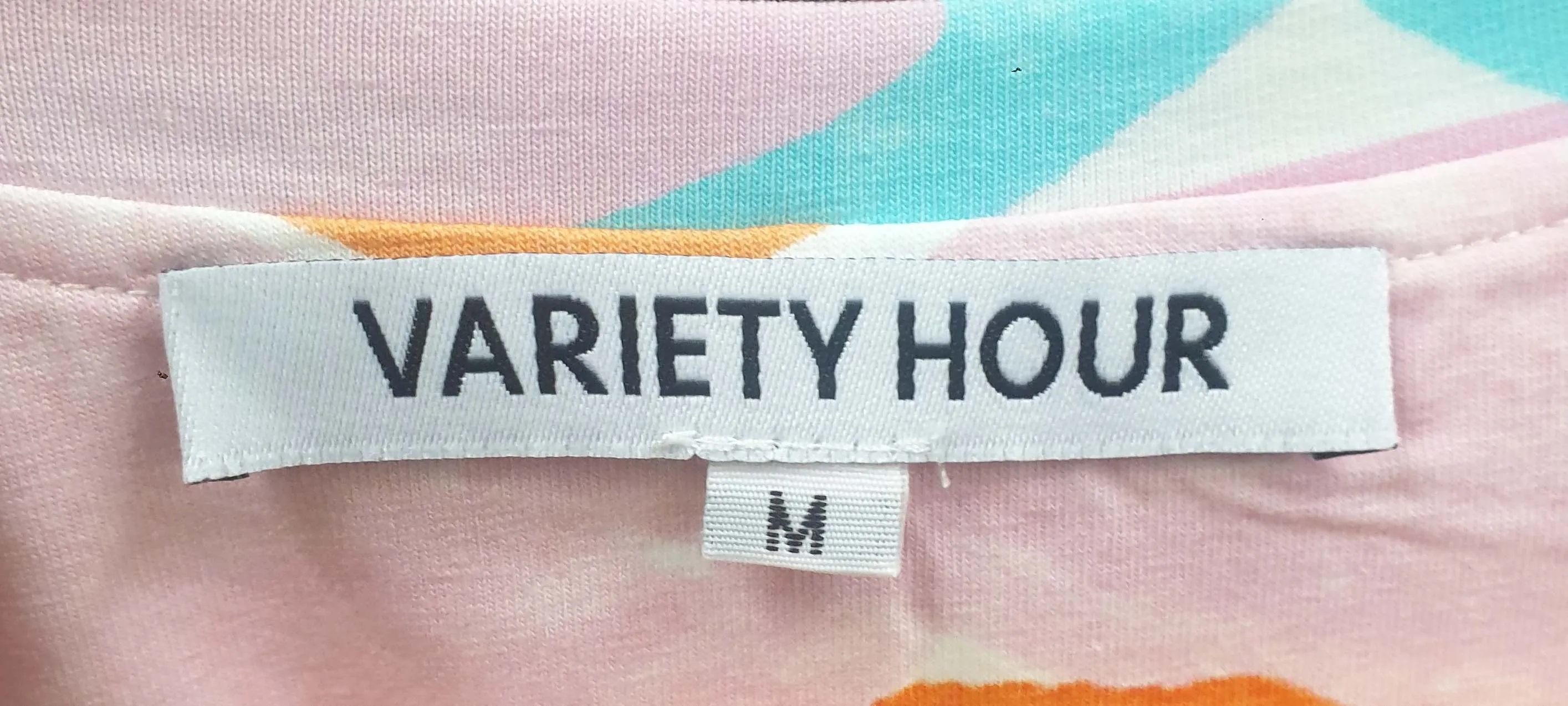 Variety Hour colourful print tee shirt dress size M