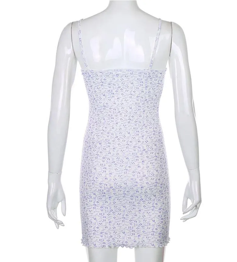 Women's Sexy Floral Backless Mini Dress