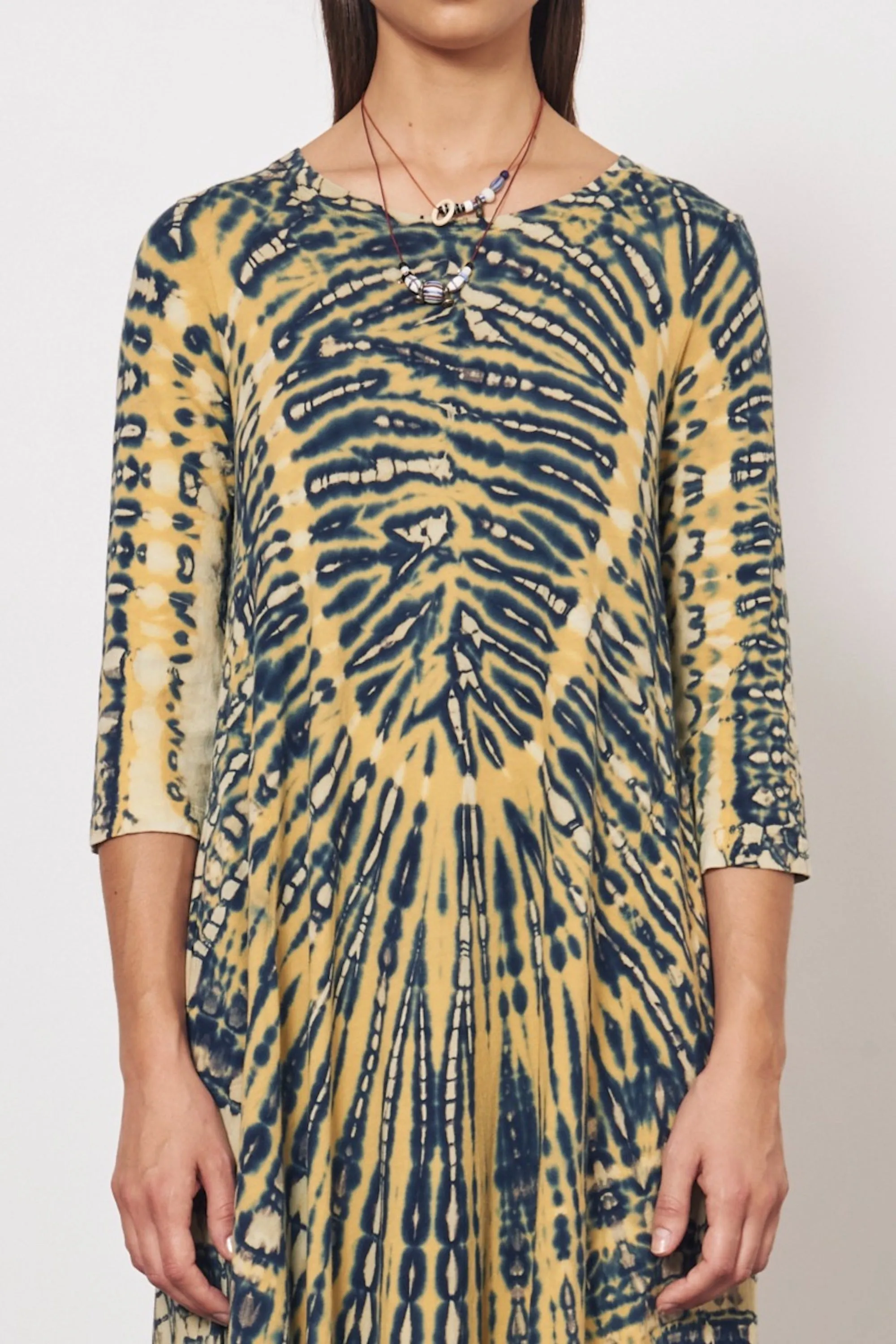 Yellow and Navy Drama Maxi Dress